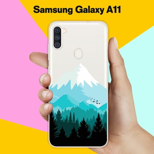 Силиконовый чехол Снежные горы на Samsung Galaxy A11 силиконовый чехол на samsung galaxy a91 самсунг галакси а91 горы арт 2 прозрачный