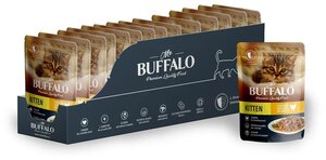 Влажный корм Mr.Buffalo KITTEN 85г (нежный цыпленок в соусе) для котят, 1 упаковка 28 шт