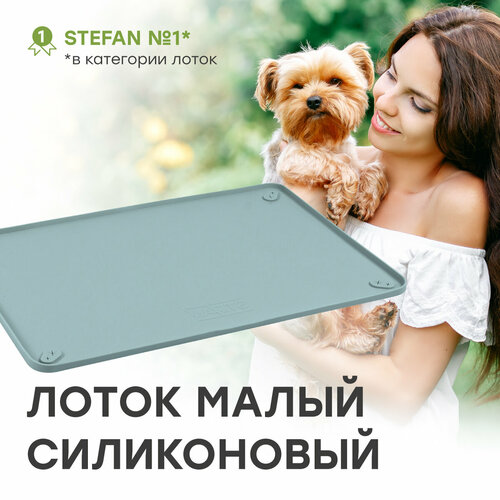 Туалет-коврик STEFAN (Штефан) лоток силиконовый для собак, складной, бирюзовый под пеленку 62*42 см WF60302