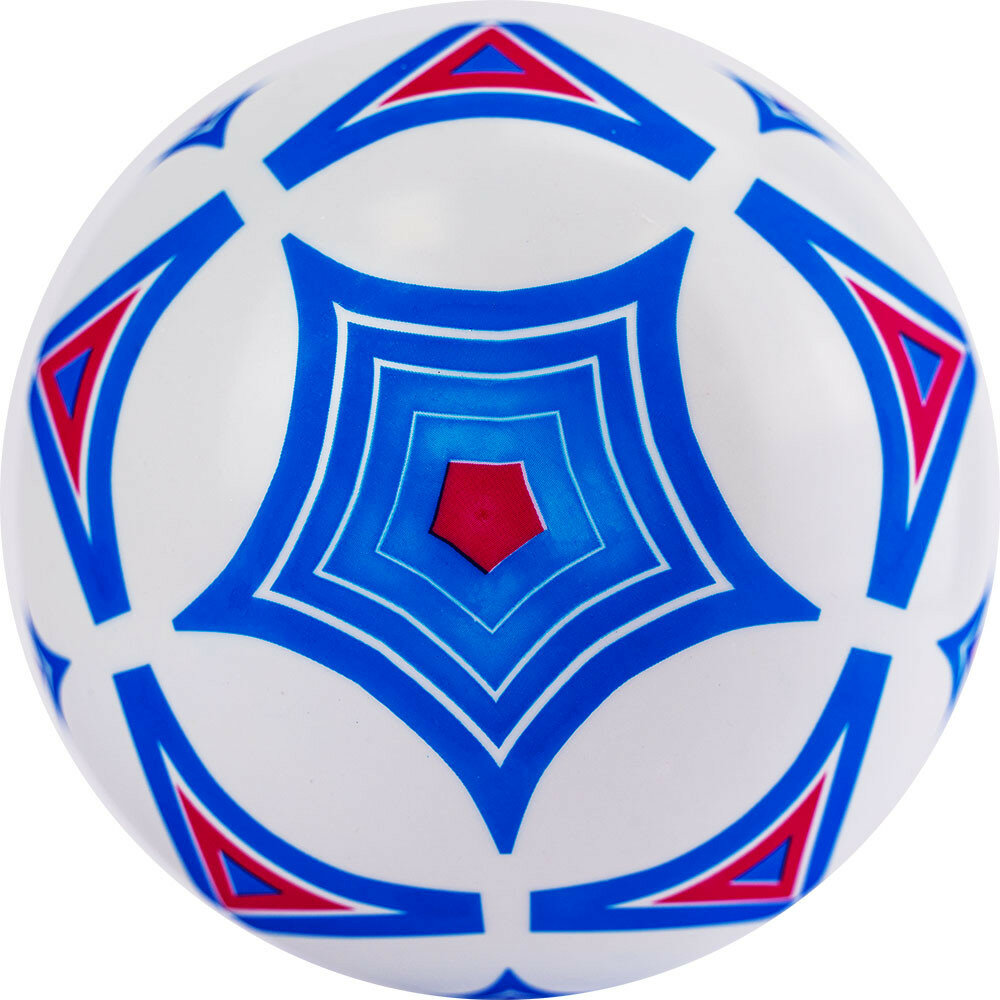 Мяч детский с рисунком геометрия Made In Russia Md-23-02, диаметр 23см, бело-голубой