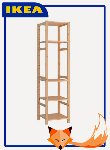 Изображение товара Стеллаж IKEA Ivar 48х30х179 см, 5 полок, массив сосны, без покрытия