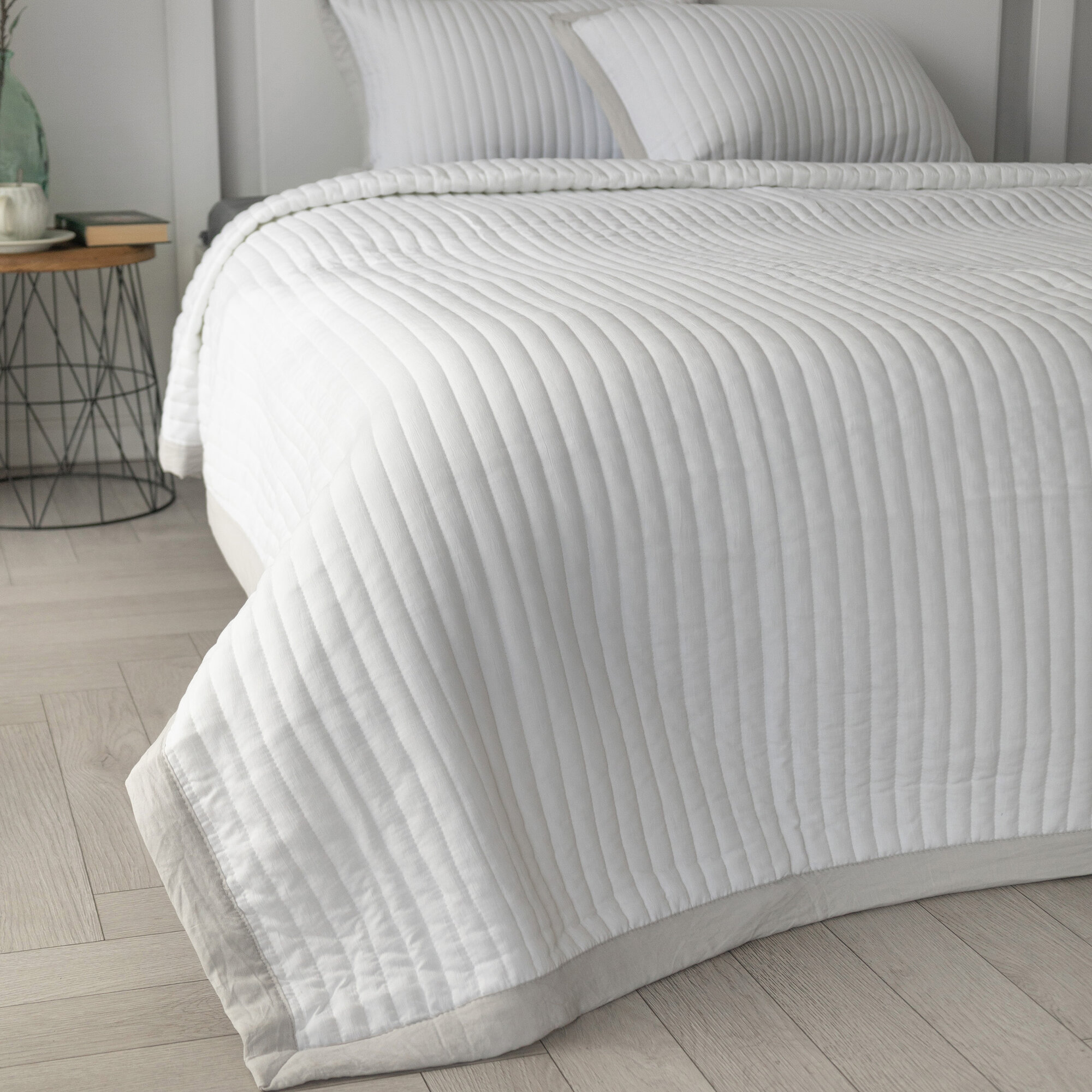 Покрывало DeNASTIA Structure 200x240см, полиэстер, цвет белый — фото 1