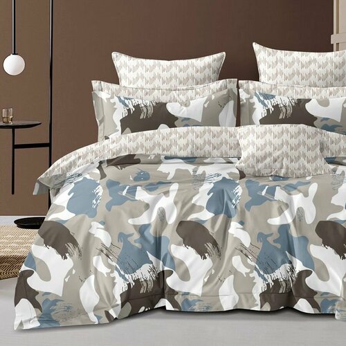 Постельное белье 2 спальное Cleo Satin Lux комплект сатин 100 хлопок наволочки 70х70 5275₽