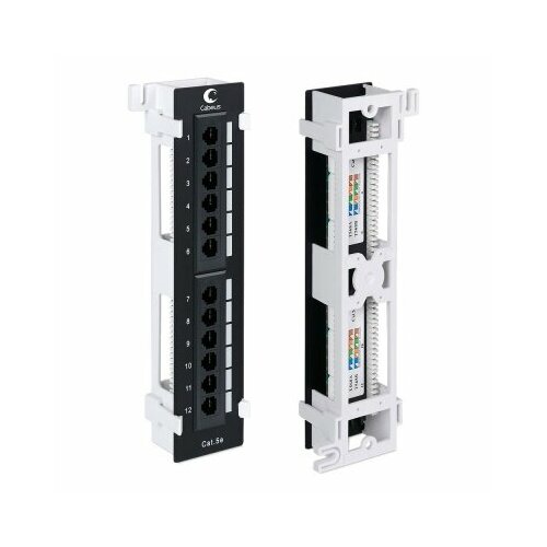 Патч-панель настенная 12 портов RJ-45 категория 5е с подставкой Cabeus PL-12-Cat5e-WL-Dual IDC 712₽