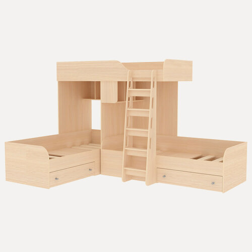 Изображение товара Кровать чердак Трио Дуб Молочный Дуб Молочный
