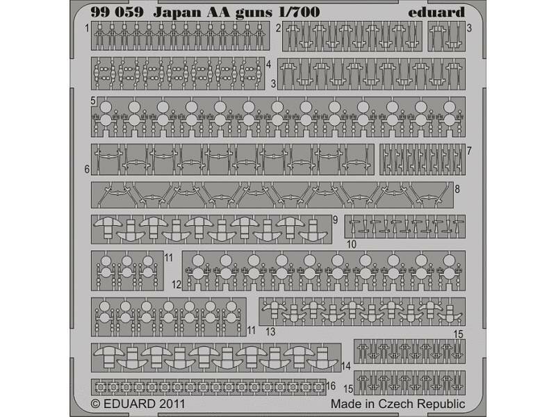 Фототравление IJN зенитные орудия. Масштаб 1:700