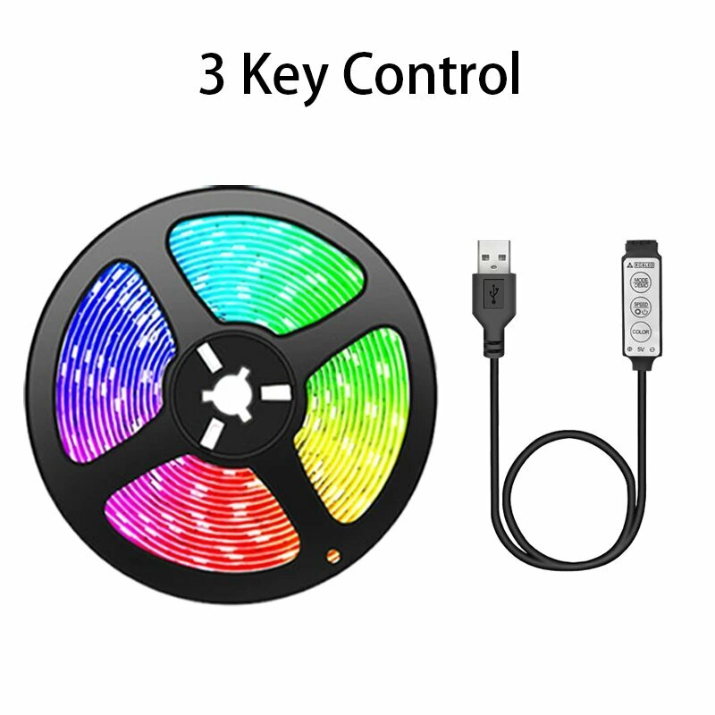 RGB светодиодная лента Mikenoon для подсветки, 1 м, 3 Key Control