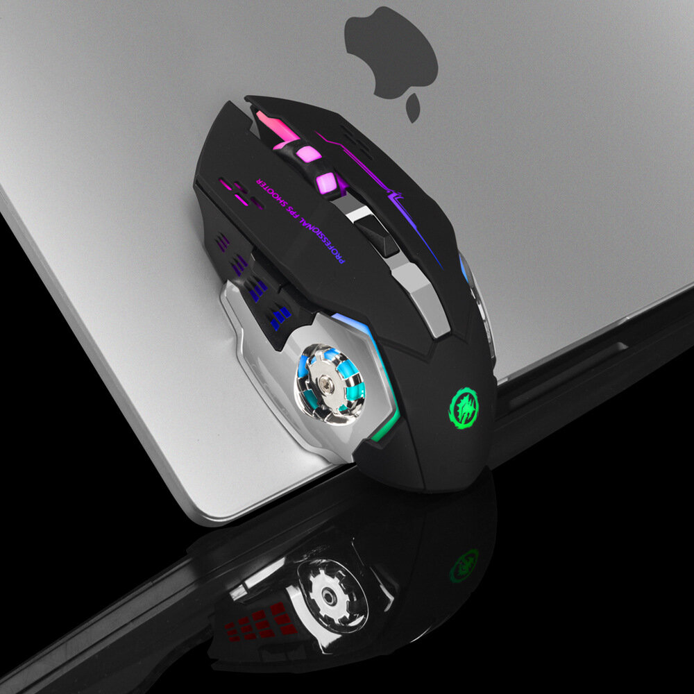 Механическая беспроводная мышь Cool Choice, бесшумная, игровая, Bluetooth 5.1 и 2.4 с подсветкой RGB, черный — фото 1