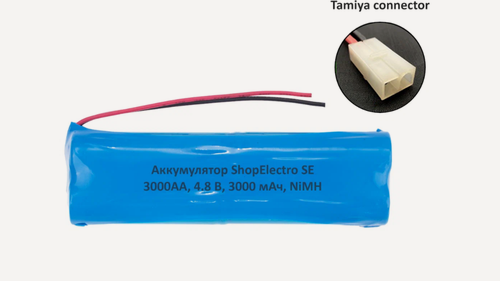 Изображение товара Аккумулятор ShopElectro SE3000АА, 4.8 В, 3000 мАч/ 4.8 V, 3000 mAh, NiMH, с коннектором Tamiya (3)