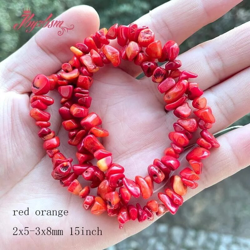 Коралловые бусины jbyzbsm 15 дюймов Красный, 2x5-3x8mm(15 inch)