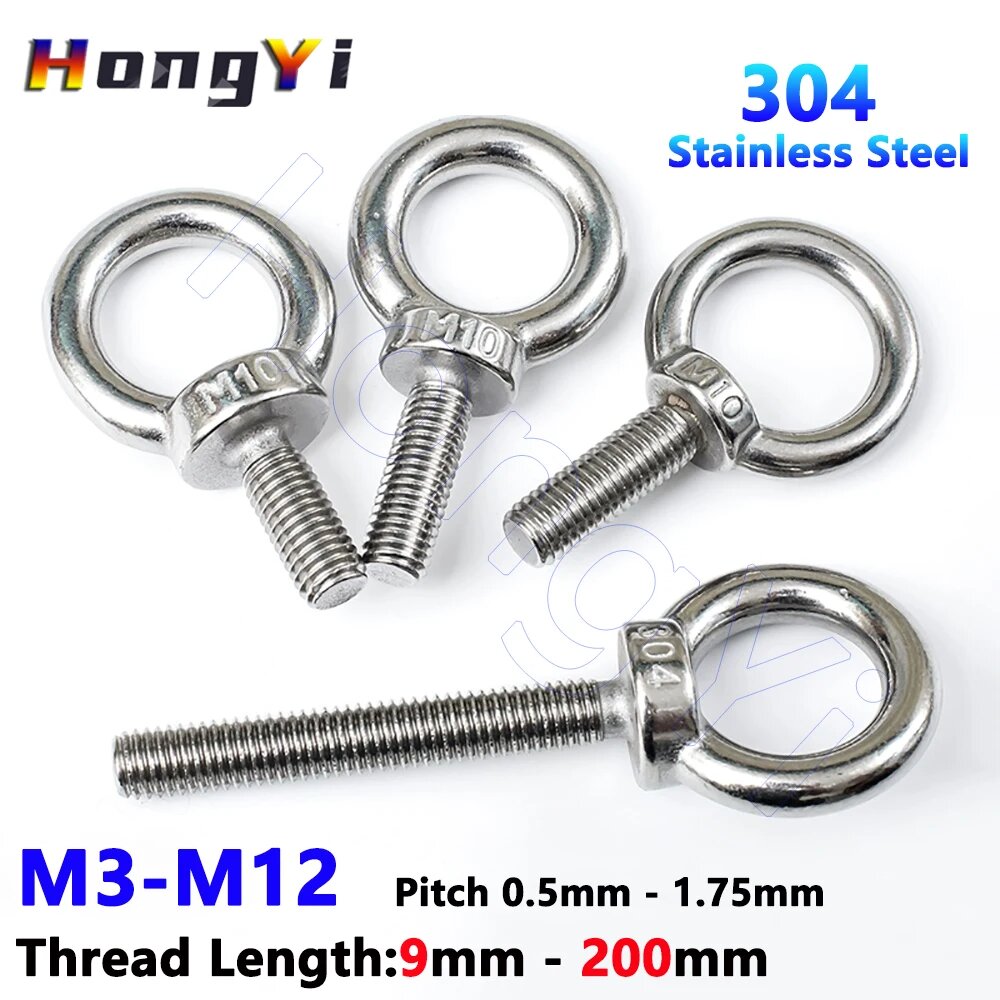 Болты с проушиной из нержавеющей стали M3-M12 M6x1x20mm-2Pcs
