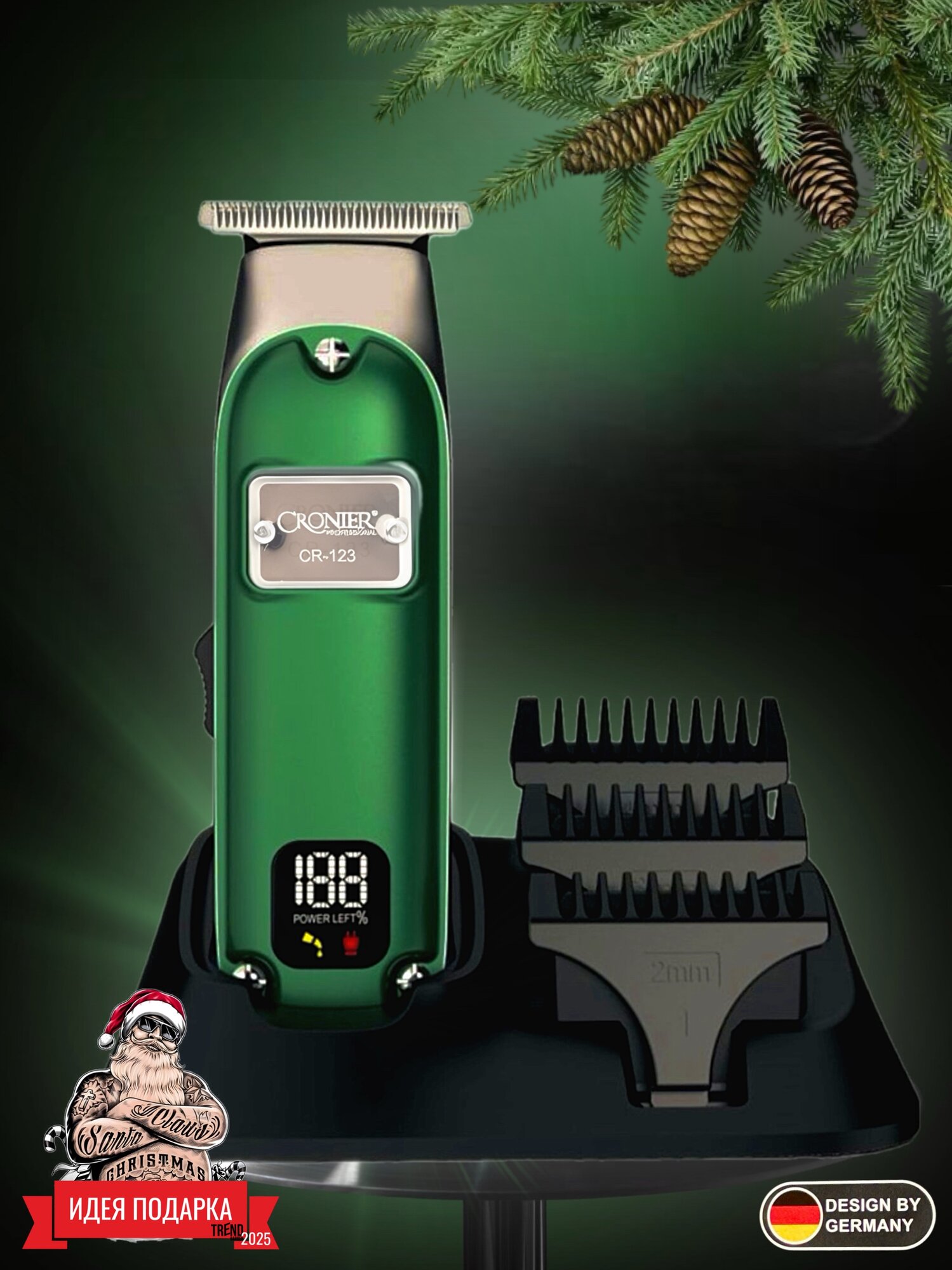 Триммер для бороды Cronier профессиональный , для мужчин, подходит для ежедневного ухода