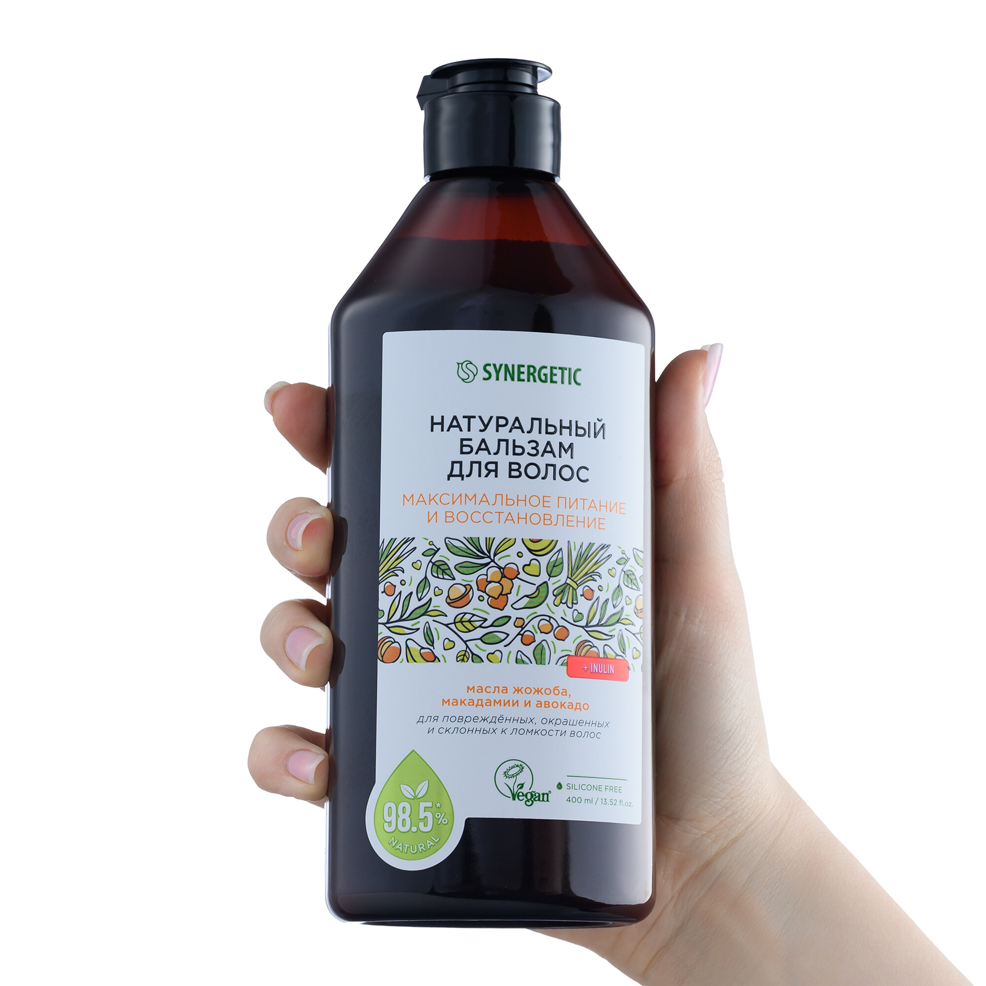 Бальзам для волос Synergetic, питание и восстановление, 400 мл — фото 1