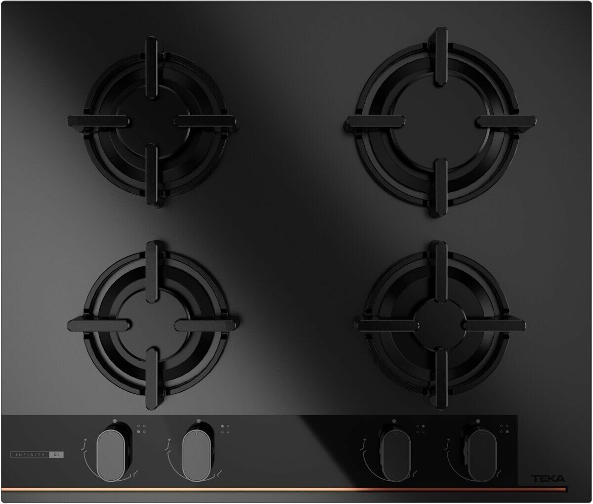 фото Варочная панель газ на стекле TEKA GBC 64-G1 GBN INFINITY MATT BLACK