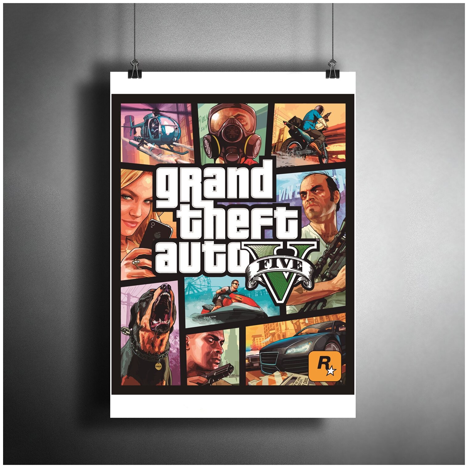 Постер плакат для интерьера "Компьютерная игра: Grand Theft Auto: Vice City. GTA" / Декор дома офиса комнаты квартиры A3 (297 x 420 мм)