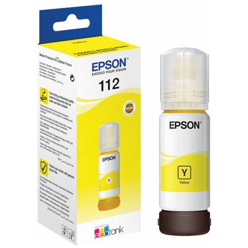 Чернила EPSON 112 (C13T06C44A) для СНПЧ EPSON L11160 /L15150 /L15160 /L6550/L6570, желтые, оригинальные