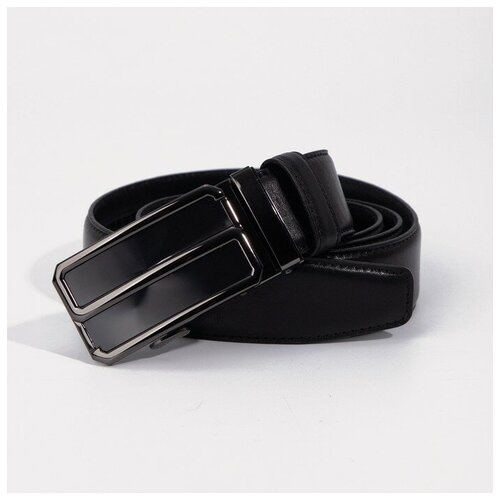 фото Ремень натуральная кожа, длина 110 см., черный mikimarket