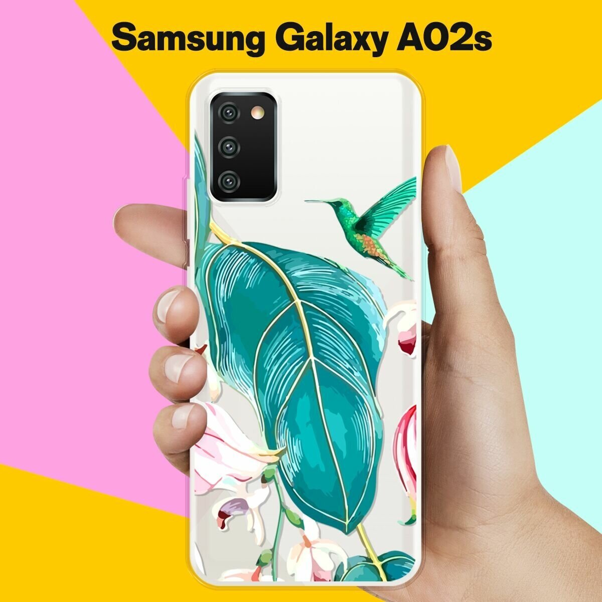 Силиконовый чехол на Samsung Galaxy A02s Колибри / для Самсунг Галакси А02с