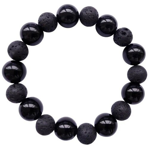 фото Браслет из натуральных камней агат черный и лава 12 мм panawealth inter holdings
