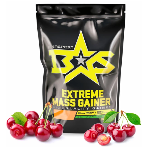 Гейнер BINASPORT Extreme Mass Gainer, 1000 г, вишня body builder extreme mass gainer chocolate 5 lb