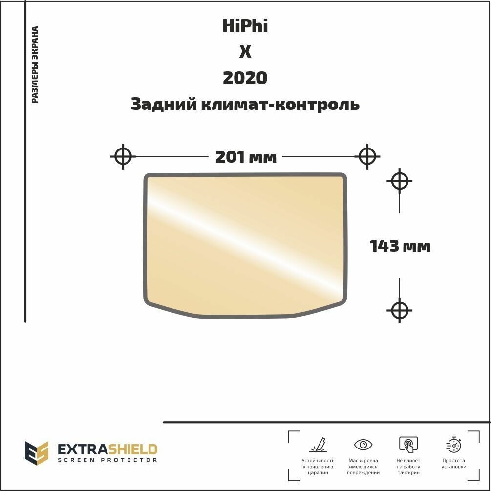 Защитная статическая пленка для заднего климат-контроля HiPhi X (глянцевая)