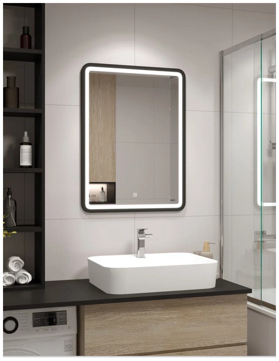 Зеркало для ванной с LED подсветкой, сенсором Reflection Happy 600х800 RF4919HP - фотография № 1