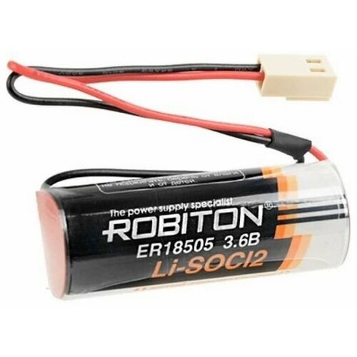 Батарейка Robiton ER18505 (3.6V) Li-SOCI2 с коннектором 2.54мм батарейка robiton er18505 ax er18505 с аксиальными выводами pk1