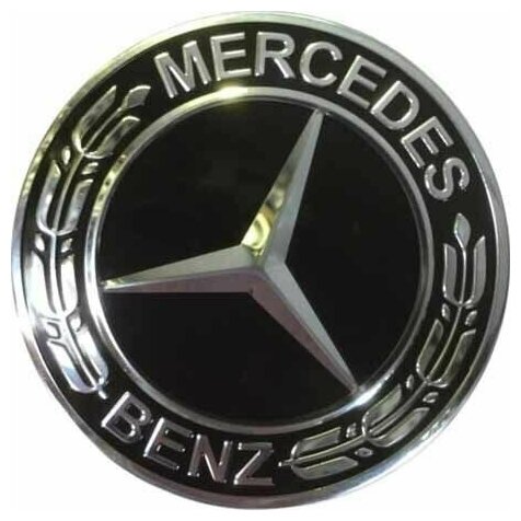 Колпачки заглушки на литые диски для Mercedes-Benz Мерседес цвет черный серебро