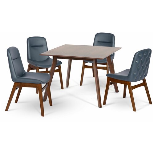 Комплект обеденный (стол SINGA, арт. LWM(SR)10108HJ32 + 4 кресла BANGI Navy Blue, арт. LW1813-B)