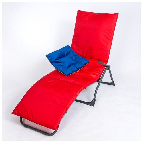 Подушка-матрас водоотталкивающ 195х63х35 см оксфорд 100 пэ красный синтетическое волокно 3543₽