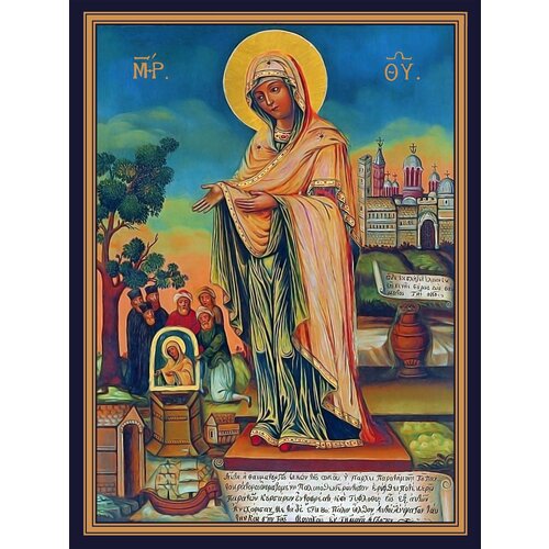 икона из селенита божией матери геронтисса Икона Божией Матери Геронтисса на дереве