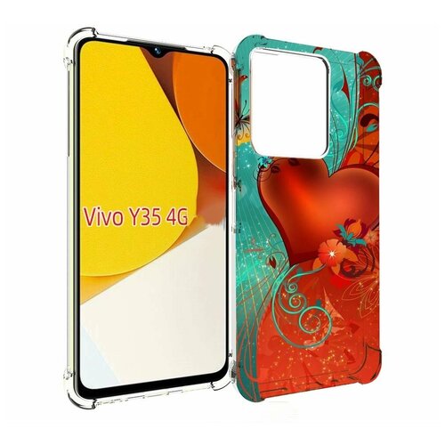 Чехол MyPads красивые-яркие-сердечки для Vivo Y35 4G 2022 / Vivo Y22 задняя-панель-накладка-бампер
