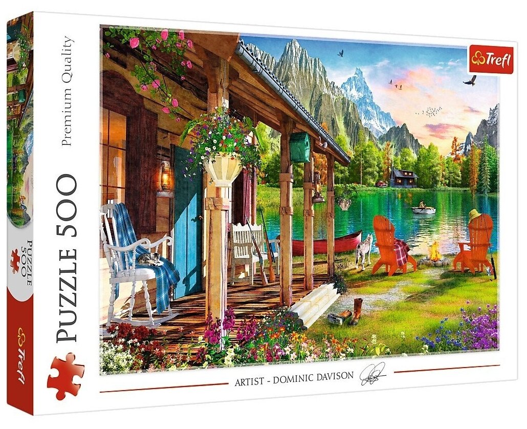 Puzzle-500 Хижина в горах Trefl - фото №1