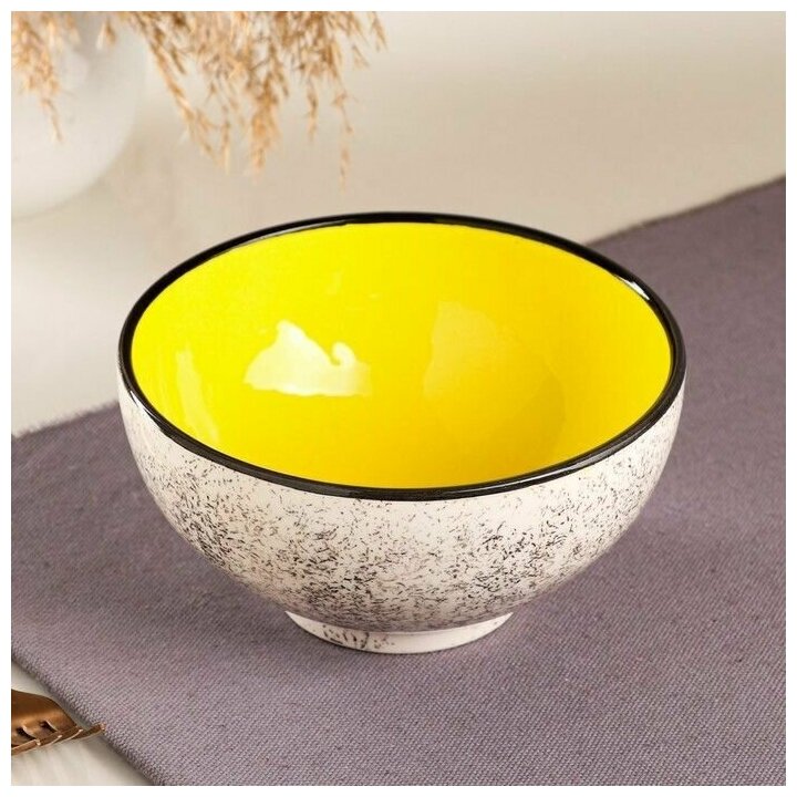 фото Салатница "Персия", керамика, желтая, 15 см , 700 мл, Иран