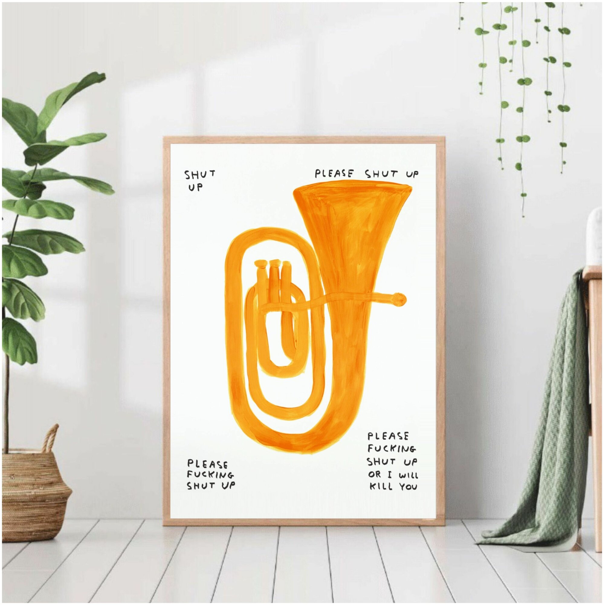 Постер "Труба рисунок, Дэвид Шригли, репродукция" 50x70 без рамки на стену для интерьера