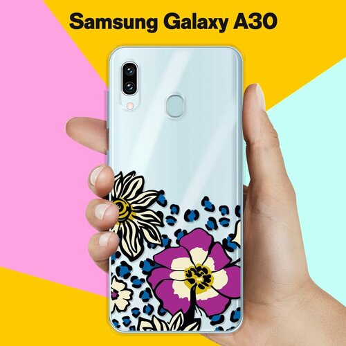 Силиконовый чехол Цветы с узором на Samsung Galaxy A30