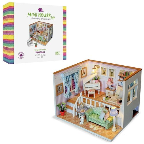 Сборная модель Hobby Day Румбокс Mini house Музыкальная комната, с музыкальным элементом