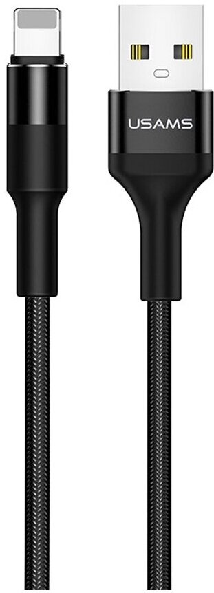 фото Кабель USB - 8 pin Usams US-SJ220 U5, 1.2м, 2.0A, цвет: чёрный