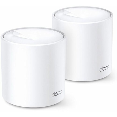 Бесшовный Mesh роутер TP-LINK Deco X20 (2-PACK), AX1800, белый, 2 шт. в комплекте [deco x20(2-pack)] бесшовный mesh роутер tp link deco e4 v2 ac1200 1 шт белый deco e4 1 pack