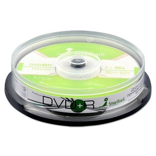 SmartTrack Диск DVD+R SmartTrack, 16х, 4.7 Гб, Cake Box, 10 шт