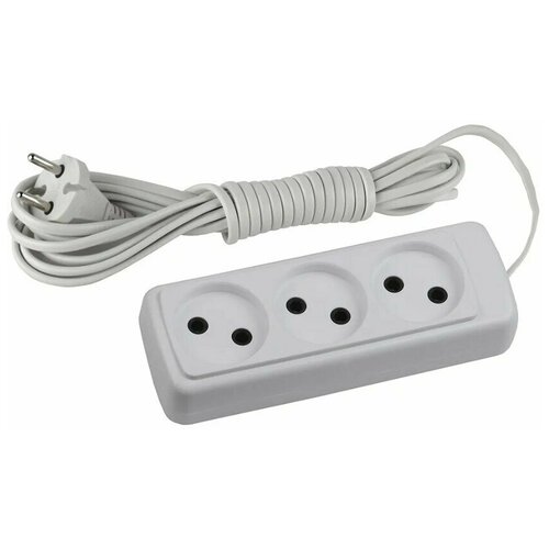 Удлинитель Elbi elcom, 3 розетки, 5 м, б/з