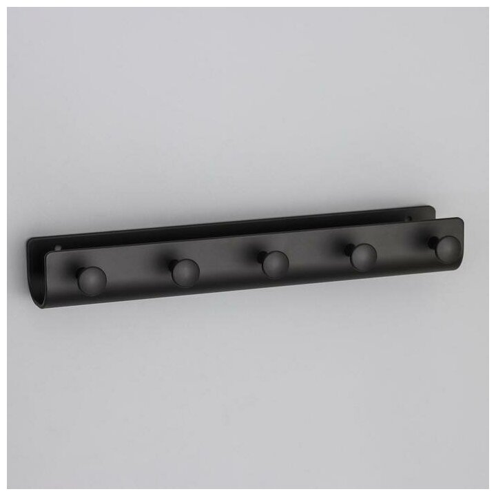 Вешалка на 5 крючков «Став», 27,5×4×3,5 см, цвет чёрный - фотография № 1