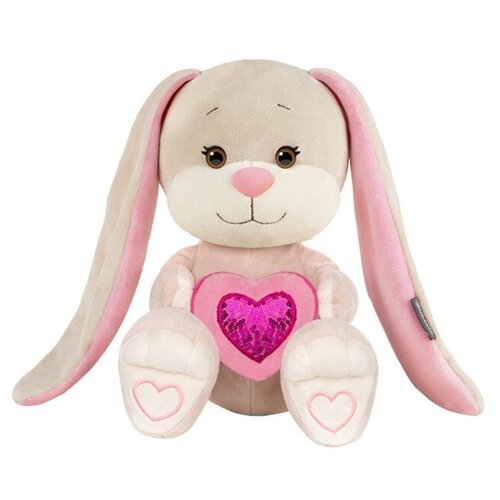 Мягкая игрушка «Зайка с розовым сердцем», 25 см мягкая игрушка зайка лин с розовым сердцем 25 см