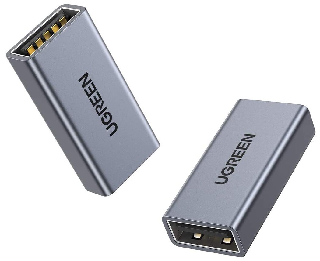 Переходник/адаптер UGreen USB 3.0 (F) - USB 3.0 (F), 1 шт, серый