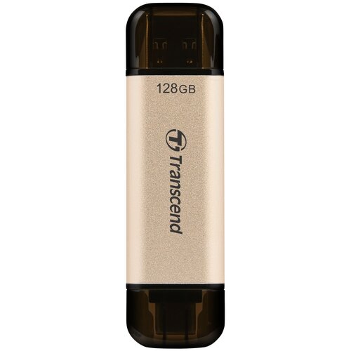 Флешка 128Gb Transcend Jetflash 930С USB 3.2 золотистый TS128GJF930C transcend флеш накопитель внешний твердотельный накопитель external ssd 1tb usb 3 1 gen 2 в комплекте с двумя кабелями type c a и type c c