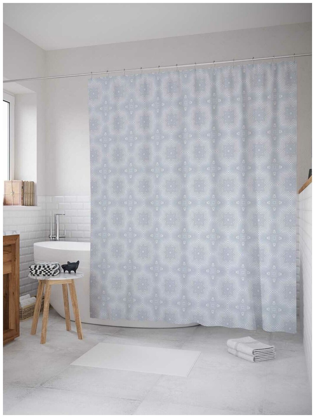 фото Штора для ванной JoyArty Прозрачные цветочки 180х200 (sc-16913)