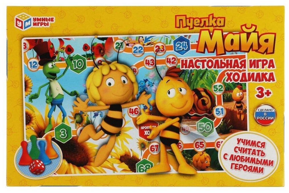 Настольная игра-ходилка Пчелка Майя, серия Умные игры 4680107902276