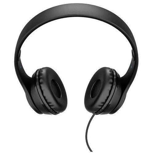 Наушники проводные накладные черные с микрофоном аудио штекер 35 мм одна клавиша для управления кабель 12 м 260000₽