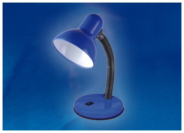 Лампа настольная UNIEL 09412 TLI-224 E27, синий - фотография № 3