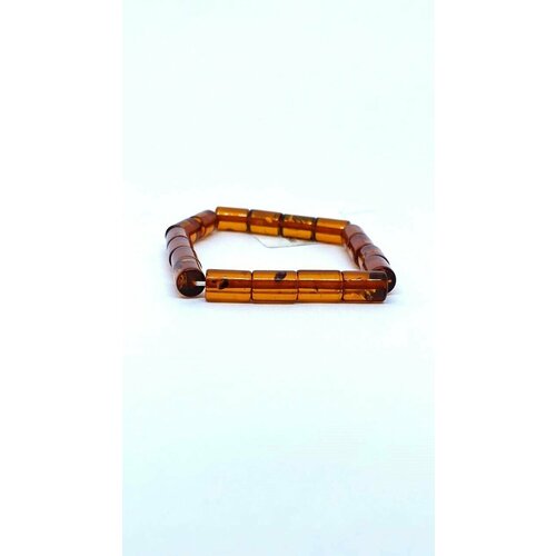 Браслет-цепочка, янтарь браслет из янтаря кубик по диагонали 10мм коньячный радугакамня